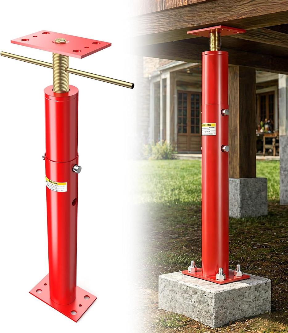House Floor Jacks for Leveling - 17"-38" Adjustable Jack Posts for Joist and Crawlspace Support, Screw Jacks Home Leveling, Foundation Jacks for Permanent Leveling, Max Load Capacity 18000lbs