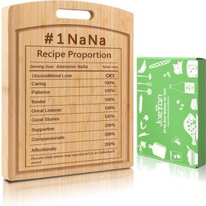Joeyan Nana Birthday Recipe Cutting Board Gift from Granddaughter Grandson, Personalized Engraved Kitchen Present for Grandma Christmas, Large Size, Heavy Duty, 16x12x0.8"