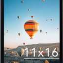 11x16 Picture Frame Black for Wall Hanging, Wall Mounting Horizontally or Vertically, 11 x 16 Wall Gallery Poster Photo Frame with Shatter Resistant Plexiglass, Black