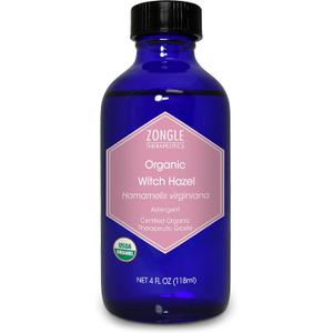 Organic, Witch Hazel  100% Pure, Witch Hazel, for Face, Acne, Butt, Skin, Scalp, Hair, Body by Zongle Therapeutics, 4 OZ