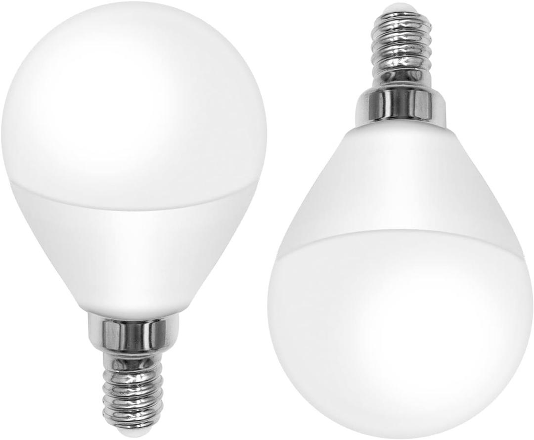 E12 Candelabra Globe Bulbs 6W 120V Daylight White 5000K 5-Pack
