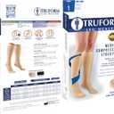 Truform 20-30 mmHg Compression Stockings for Men and Women, Knee High Length, Closed Toe, Beige, Medium
