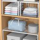 Kitchen Cabinet Storage Shelf Stackable Wire Spice Rack Organizer Heavy Duty Space Saver for Bathroom Bedroom Closet Laundry Room Office Countertop - White, Pack 1