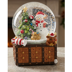 Christmas Snow Globes, Musical Snow Globe Lantern with Colorful Lights, Snowfall & 8 Songs, USB & Battery Powered  Indoor Christmas Decor, Xmas Gift for Kids, Family, Colleagues