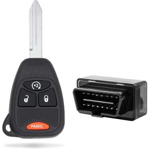 Keyless Entry Remote Kit 4 Button Compatible with Chrysler, Compatible with Dodge, Compatible with Jeep Models (OHT692427AA/OHT692413AA)