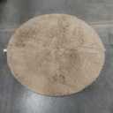 Beige Boho Round Circle Fluffy Area Rug 4Ft for Bedroom