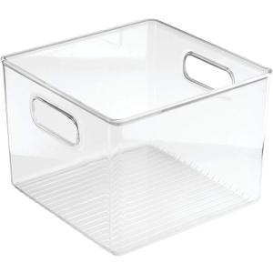 iDesign Pantry Storage Bin with Handles for Kitchen Cabinets or Fridge - Clear - Made in USA