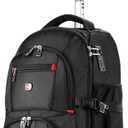 Extra Large Rolling Backpack with Wheels - Water-Resistant, 18" Laptop Compartment, 22.5"x15"x10", 55L Capacity, Ideal Carry-On for Weekend Travel, College, Work - Wheeled Business Backpack for Adults
