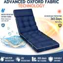MAGIC ELEPHANT Chaise Lounge Cushion Outdoor Set of 2, Memory Foam Replacement Patio Pool Lounge Chair Cushion with Ties for Outdoor Furniture, 74 x 22 x 4 Inch (Oxford Blue)