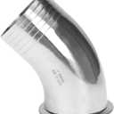 DERNORD Sanitary Hose Barb Pipe Fitting 3" Tri Clamp (91MM Ferrule) 45 Degree Elbow Tube OD 3"/76MM