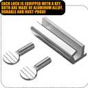 Boao 25 Sets Sliding Window Locks Aluminum Metal Window Security Safety Locks with Keys Silver Adjustable up and Down Stopper Proof Home Door Patio Guard (2 Keys)