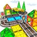 Magnetic Tiles, 40PCS Magnetic Blocks Set Including 1 Cars, Educational Magnets Tiles Toys Boys Girls Kids Ages 3 4 5 6 7 8 9+ Year Old