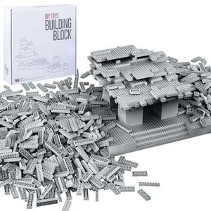 Lekebaby Classic 1500 Pieces Building Bricks Kit Basic Brick Set Classic Colors for Kids Creative Play, Compatible with All Major Brands, Gifts Educational Toy for Boys Girls 6 Years Old and Up(Gray)