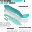 Arch Support Inserts for Men Women, Lightweight Orthotics Insoles for Plantar Fasciitis, Flat Feet, Standing All Day, Shock Absorbing Shoe Inserts for Work Boots & Pain Relief (M)