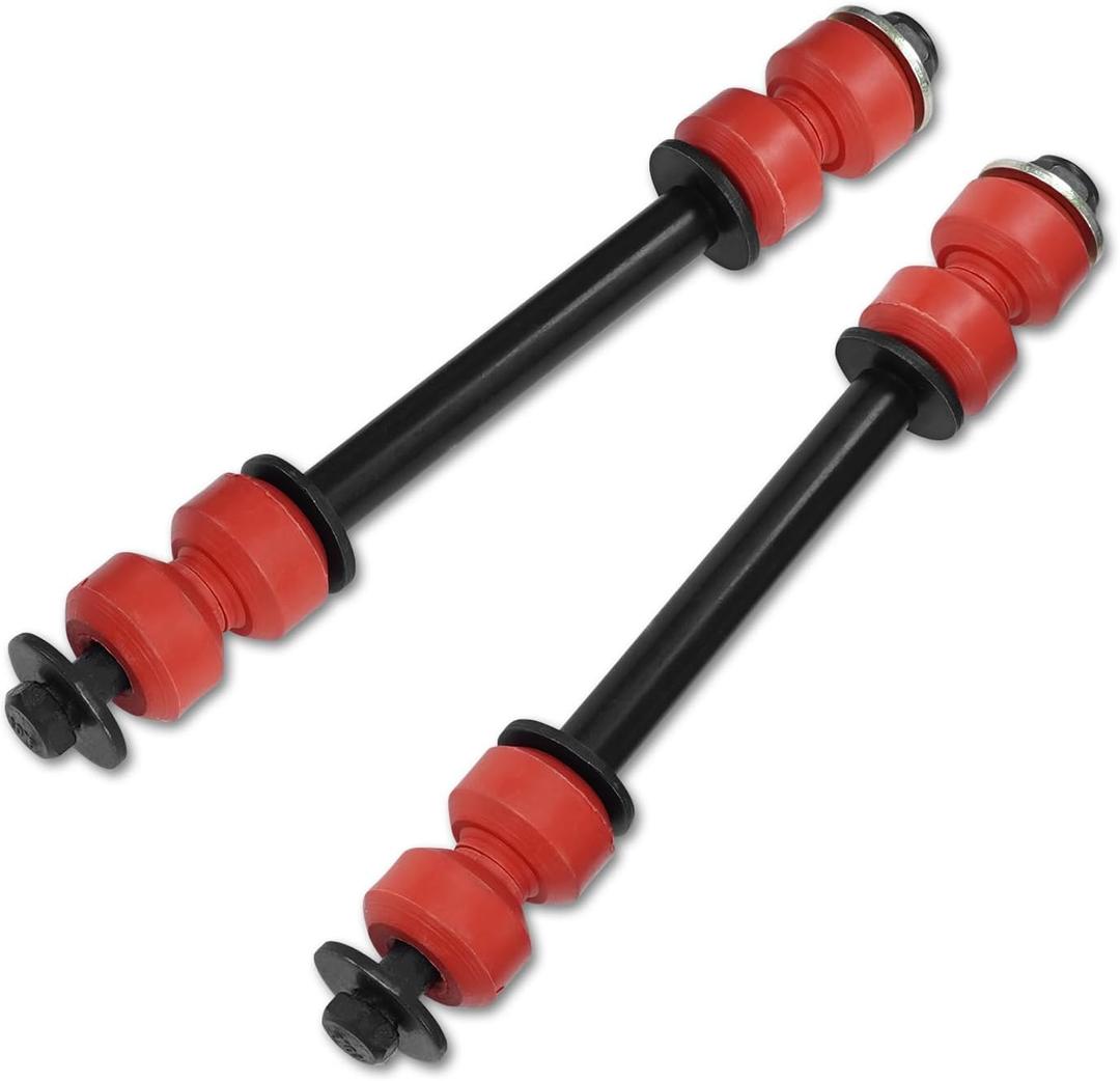 Sway Bar Link PU Red Bushing, K80631 K700539 Front Left Right Stabilizer End Link Compatible with Cadillac Escalade Chevrolet Silverado 1500 2500 3500 Tahoe GMC Sierra Yukon
