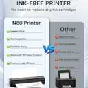 Portable Printers Wireless for Travel, N80 Wireless Thermal Printer Bluetooth Inkless Printer Support 8.5" X 11" US Letter & A4, Compatible with iOS, Android, Laptop