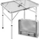 Folding Table, Easy for Storage, Compact and Portable Picnic Table for Grill, Outdoor Camping, Garden, Patio, Dining, BBQ, Party, Market, 2Ft (Small, Silver)