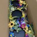 Svndlyn Candle Holders Spring Summer Centerpiece,3 Wick Candle Holder with Daisy and Sunflowers, Perfect for Spring Decor,Easter Centerpiece Table Decor,Indoor Home Decor,Desktop Decor