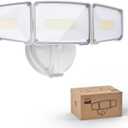 Philips 72W 7400LM LED Flood Lights Outdoor, Dusk to Dawn Aluminum Security Lights, 3 Adjustable Heads, Wall Mount, 5000K Daylight, Waterproof for Yard, Garage