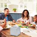 Y-in Hand Tissue Box Cover, Decorative Square Facial Storage Tissue Box Holder, Home Accessories for Bathroom Vanity Countertops, Dressers, Night Stand, Parlors and Office - Silver