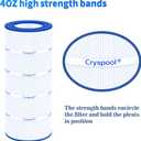 Cryspool 09028 Filter Compatible with CC100, Clean & Clear CCRP100, R173215, Predator-100, Posi-Clear PXCRP 100, PAP100, C-9410,FC-0686, 100 Sq. Ft Pool Filter Cartridge, 1 Pack