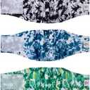 CuteBone Belly Band for Dogs Male Reusable Diapers Washable Wrap DM35S, 3 pack,Green, Blue, Black