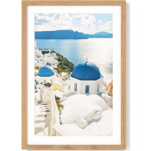 Axeman 13x19 Poster Frame | Solid Oak Wood 13x19 Picture Frame With Mat for 11x17 | 13''x19'' Wood Frame | Tempered Glass and Hanging Hardware Included Home Wall Decor Hanging Frame | Natural, 13x19 Real Glass