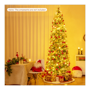 Total Tactic CM24991US-L 9 ft. Pre-Lit Artificial Snow Flocked Hinged Christmas Tree