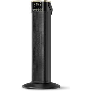 Space Heater for Indoor Use, 1500W PTC Ceramic Electric Heater with Thermostat, 45° Oscillation, 12H Timer, Remote Control, Tip-Over & Overheat Protection for Office, Bedroom, Home