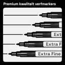 ARTISTRO Black Paint Pens for Rock Painting, Stone, Ceramic, Glass, Wood, Tire, Fabric, Metal, Canvas. Set of 5 Water Based Black Markers for Acrylic Painting Extra Fine Point Tip