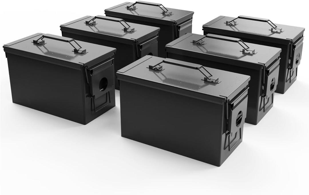 HARDROCK Metal Ammo Can, Ammo Box (50cal *6, Black)