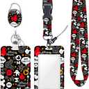 ID Badge Holder with Lanyard Retractable Badge Reel Cute Funny ID Card Holder Cartoon Mouse Themed Gift Lanyards for ID Badges Vertical ID Protector Badge Clip for Nurses Doctors Teachers Businessman
