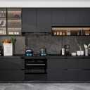 FUKU MON 24"x394" Black Wallpaper Peel and Stick Black Contact Paper Matte Solid Textured Self Adhesive Removable Thick Vinyl Film Roll for Cabinets Bedroom Wall Decoration
