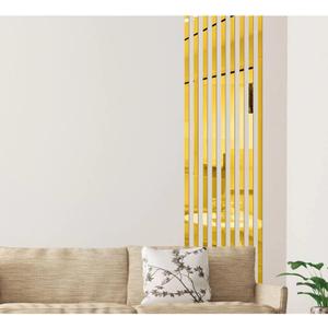 15 Pcs Self-Adhesive Flexible Molding Trim, Vibrant Mirror Like Stickers, Removable Decals Stickers for Wall Frames/Wallpaper Border/Waist Lines(Gold) (15.8" X 0.8")