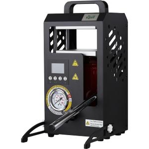 10 Tons Heat Press Machine with 5.5" X 5.5" Dual Heated Plates Manual Press with LCD Digital Display Screen & Precise Pressure Gauge 110V/220V