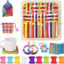 DREMTOY Metal Weaving Loom Kit Toys, DIY Crafts Projects for Kids and Adults, Gift Ideas for Girls 6-12 Years, Easy Potholder Loom Knitting for Beginners, Includes 9 Colors, 224 Craft Loops