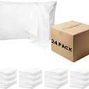 24 Pack Pillowcases Standard Size with Envelope Closure, Soft Brushed Microfiber Pillow Cases Set for Hotel, Therapy Clinic, Fabric Markers, 20x26 Inches, White
