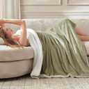 Heated Blanket Throw Size- 5-Min Fast Warming with 6 Heat Settings & 4 Hours Auto-Off, 50"x60", Lake Green