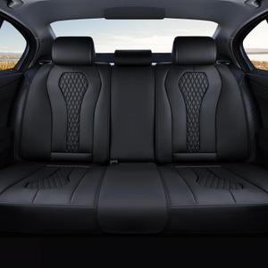 Coverado Back Seat Covers, Waterproof Car Protectors, Black Leather Seat Covers, 3-Piece Automotive Seat Covers for Back Seats Universal Fit for SUVs & Cars, All-Weather Protection Coverado Back Seat Covers, Waterproof Car Protectors, Black Leather Seat Covers, 3-Piece Automotive Seat Covers for Back Seats Universal Fit for SUVs & Cars, All-Weather Protection