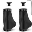 Bike Handlebar Grips Ergonomic Bike Grips 22.2mm Mountain Bicycle Handlebar Grips Double Lock on Comfortable Bike Grips with Anti-Slip for Scooter BMX MTB Beach Cruiser (Black(95mm+95mm))