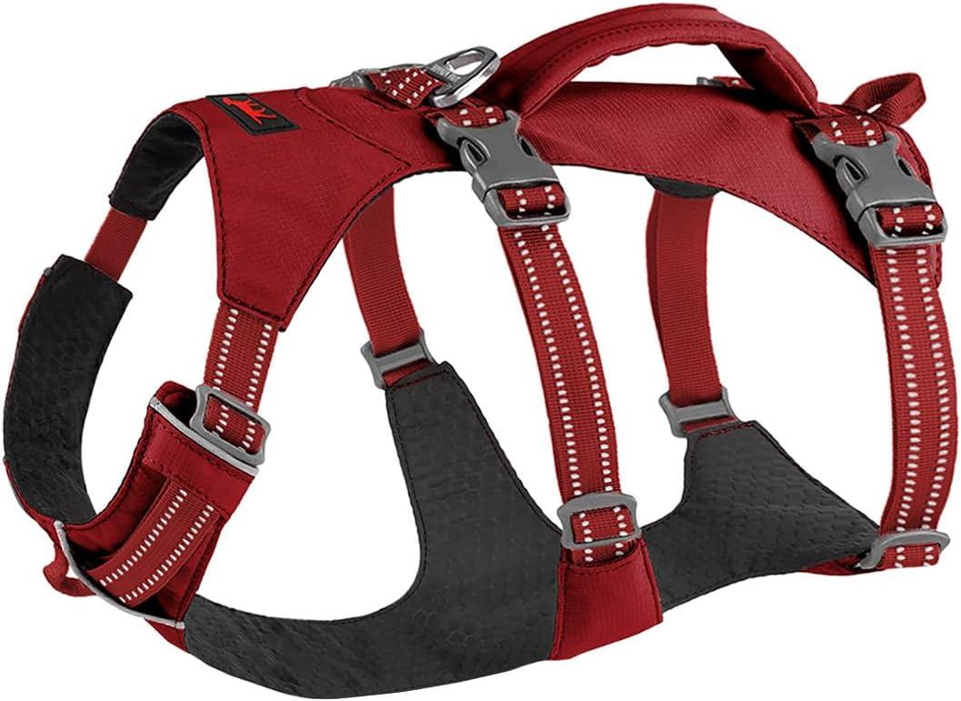 Tuff Pupper Escape Proof Dog Harness for Small Dogs | No Pull Lightweight Adjustable Harness | No Escape Multifunctional Outdoor Pet Gear | Strong Durable Breathable | Secure Comfortable Fit (Crimson Red), S