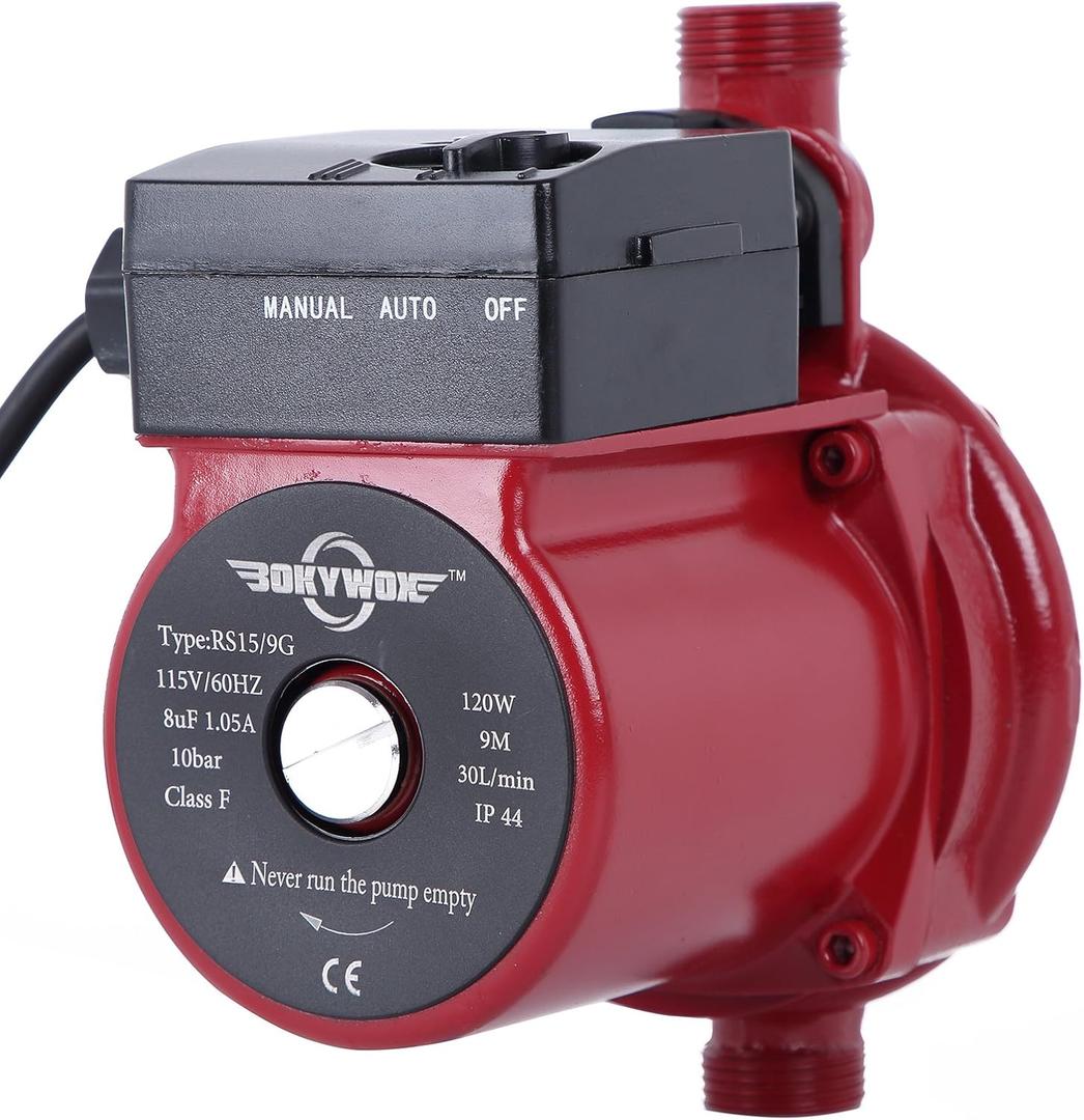 120W NPT3/4'' Food Grade Domestic Automatic Booster Pump Hot Water Circulation Circulating Recirculating Recirculation Pump for Solar Heater/Faucet(RS15-9R)