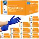Inspire Black Nitrile Disposable Gloves | 4.5 Nitrile Safety Medical Exam Cooking Cleaning Disposable Black Gloves (Blue - Case of 1000, Medium)