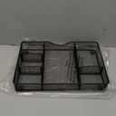 Desk Drawer Organizer Tray, Metal Mesh Drawer Organizers Office, 6 Adjustable Compartment, Desk Organizer Tray for Home Office 12.87L x 8.73D x 1.96H inch, Black, 1PC Medium