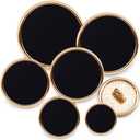 SEMINI 36 Pieces Mixed 6 Sizes Metal Button Alloy Shank Button Round Shaped Sewing Button for Women Men Suit Woolen Coat Shirt Trousers Sewing Crafts (Style169 Gold Black)