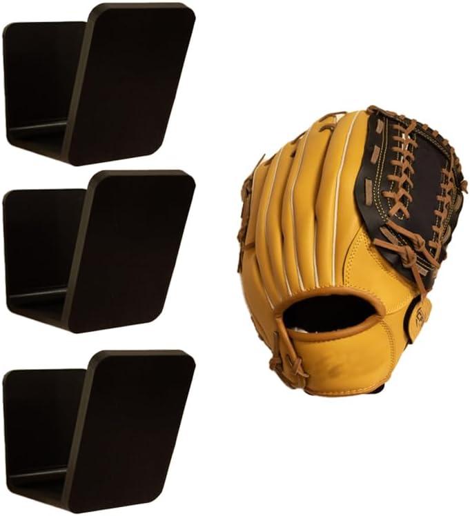 Baseball & Softball Glove Wall Mount, No-Drill Damage-Free Installation, Preserves Glove Shape, Perfect Organizer for Home & Locker Room, Ideal Gift for Players (3PCS)