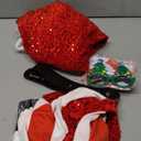 RUODON Kids Santa Costume, Christmas Girls Santa Dress Set with Hat Glasses Cape Belt Cane Socks Boot Covers (12-14 Years)