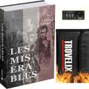 Les Miserables Book Safe, Hidden Compartment with Combination Lock, Fireproof Protection, Secret Diversion Safe - 9.5 x 6.2 x 2.2 Inch (Large)