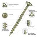 Wensilon (2 lbs)#14 x 10 Yellow Lag Screws, Structural Wood Screw, Heavy Duty Construction Screw, Rust Resistant, Washer Head, Black Coated Exterior Wood Screws, Star Drive with Bit
