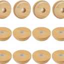OLYCRAFT 12Pcs Bamboo Lids for Glass Cups 2.5 Inch Reusable Cup Lid with Straw Hole Wood Mason Jar Lids Replacement Beer Glasses Lid Wooden Lids with Leak-proof Silicone for Regular Mouth Beer Glasses